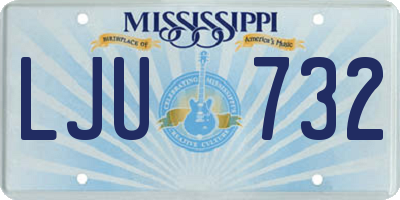 MS license plate LJU732