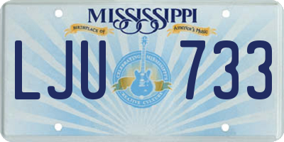 MS license plate LJU733