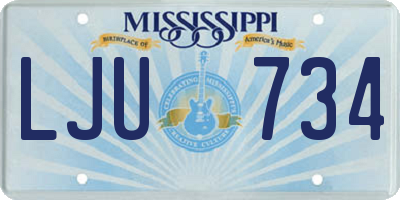 MS license plate LJU734