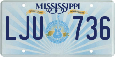 MS license plate LJU736