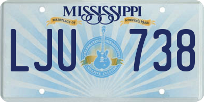 MS license plate LJU738