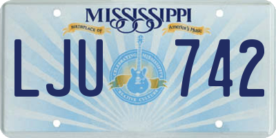 MS license plate LJU742