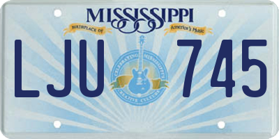 MS license plate LJU745