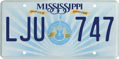 MS license plate LJU747