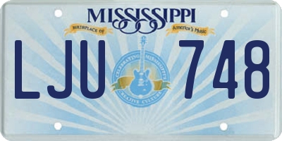 MS license plate LJU748