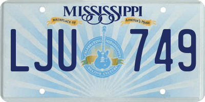 MS license plate LJU749