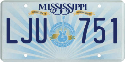 MS license plate LJU751