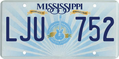 MS license plate LJU752