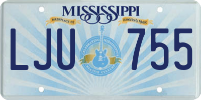MS license plate LJU755
