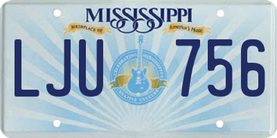 MS license plate LJU756