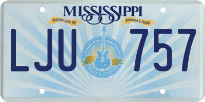 MS license plate LJU757