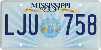 MS license plate LJU758