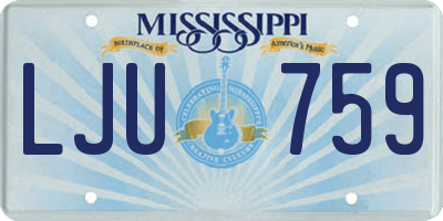 MS license plate LJU759