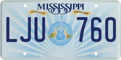 MS license plate LJU760
