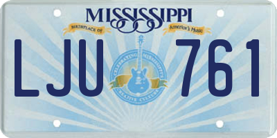 MS license plate LJU761