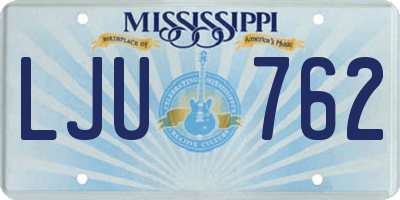 MS license plate LJU762