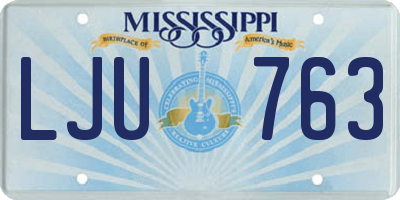 MS license plate LJU763