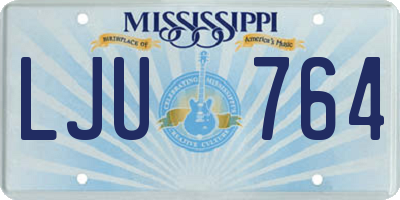 MS license plate LJU764