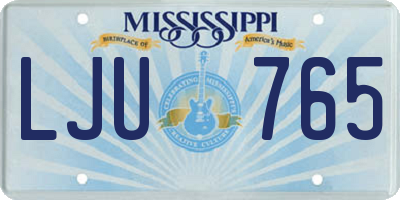 MS license plate LJU765