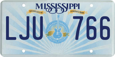 MS license plate LJU766