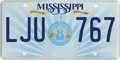MS license plate LJU767