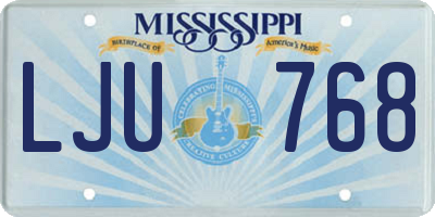 MS license plate LJU768