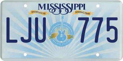 MS license plate LJU775
