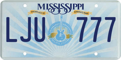 MS license plate LJU777
