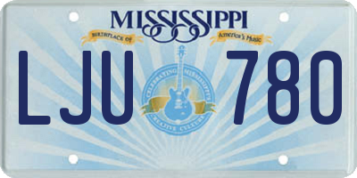 MS license plate LJU780