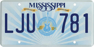MS license plate LJU781