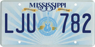 MS license plate LJU782