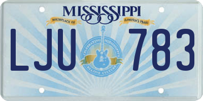 MS license plate LJU783