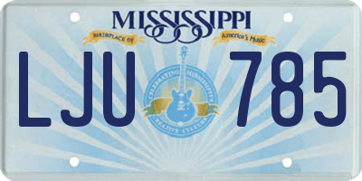 MS license plate LJU785