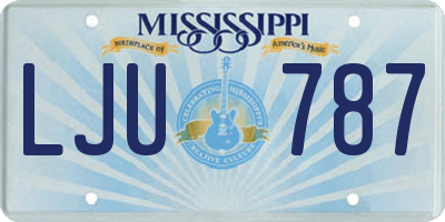 MS license plate LJU787