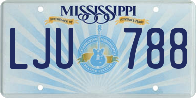 MS license plate LJU788