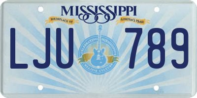 MS license plate LJU789