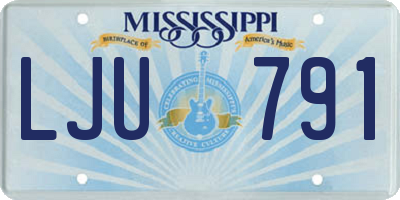 MS license plate LJU791