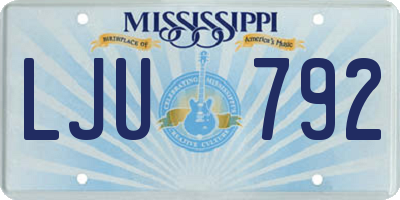 MS license plate LJU792