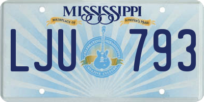 MS license plate LJU793