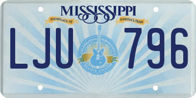 MS license plate LJU796