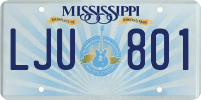 MS license plate LJU801