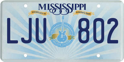 MS license plate LJU802