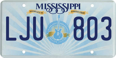 MS license plate LJU803