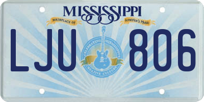MS license plate LJU806