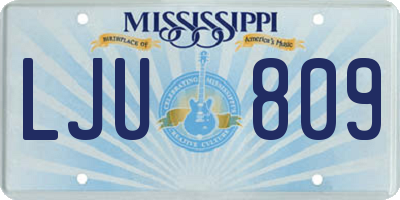 MS license plate LJU809