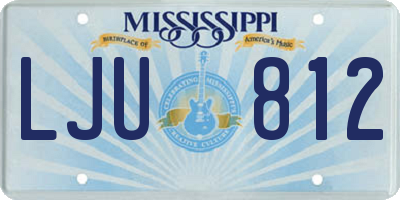 MS license plate LJU812
