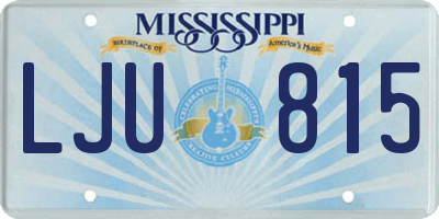 MS license plate LJU815