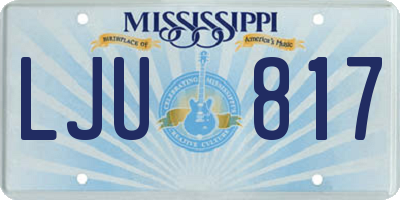 MS license plate LJU817