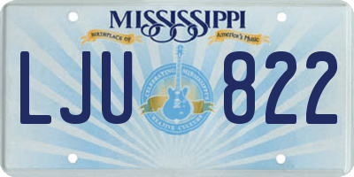 MS license plate LJU822