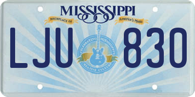 MS license plate LJU830